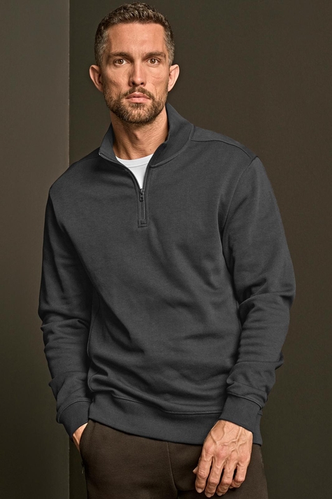 Ribbed Interlock Half Zip